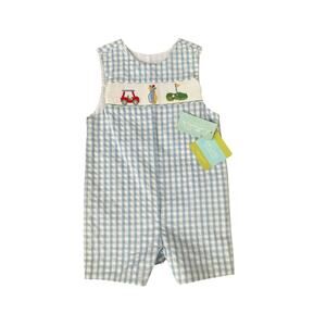 NEW Velani Classics Golf Smock Embroidered Stitch Toddler Romper Size 4T NWT